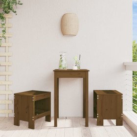 Sgabelli da Bar 2 pz Miele 40x36x45 cm Legno Massello di Pino