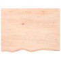 Ripiano a Parete 80x60x2 cm Legno Massello Rovere Non Trattato