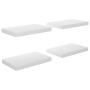 Scaffali a Parete 4 pz Bianco Lucido 40x23x3,8 cm in MDF