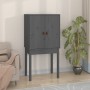 Credenza Grigia 60x40x120 cm in Legno Massello di Pino