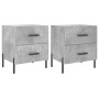 Comodini 2 pz Grigio Cemento 40x35x47,5 cm in Legno Multistrato