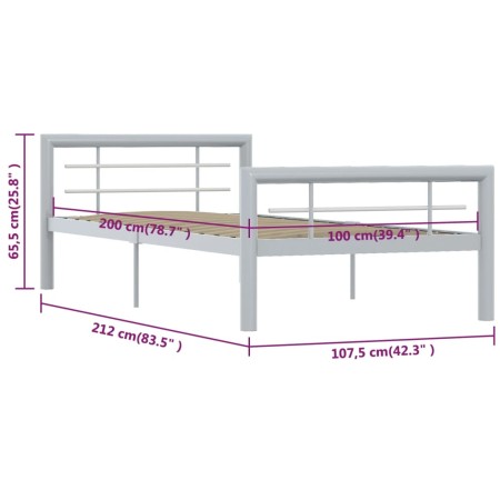 Giroletto Grigio e Bianco in Metallo 100x200 cm