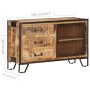 Credenza 100x31x60 cm in Legno Massello di Mango Grezzo