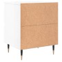 Comodini 2pz Bianco Lucido 40x35x50 cm in Legno Multistrato