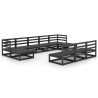 Set Divani da Giardino 10 pz in Legno Massello di Pino