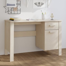 Scrivania HAMAR Miele 113x50x75 cm in Legno Massello di Pino