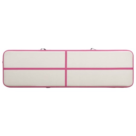 Tappetino Ginnastica Gonfiabile con Pompa 600x100x20cm PVC Rosa