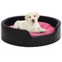 Lettino per Cani Nero e Rosa 99x89x21 cm Peluche e Similpelle