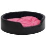 Lettino per Cani Nero e Rosa 99x89x21 cm Peluche e Similpelle