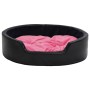 Lettino per Cani Nero e Rosa 99x89x21 cm Peluche e Similpelle