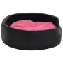 Lettino per Cani Nero e Rosa 99x89x21 cm Peluche e Similpelle