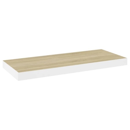 Scaffali a Parete 4 pz Rovere e Bianco 60x23,5x3,8 cm in MDF