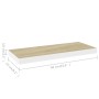 Scaffali a Parete 4 pz Rovere e Bianco 60x23,5x3,8 cm in MDF