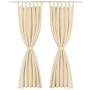 Tende in Micro Raso 2 pz con Passanti 140x175 cm Beige