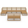 Set Divani da Giardino 9 pz in Legno Massello di Pino