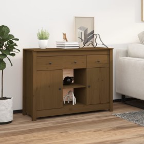 Credenza Miele 100x35x74,5 cm in Legno Massello di Pino