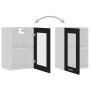 Mobile Pensile con Vetro Nero 40x31x60 cm in Legno Multistrato