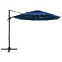 Ombrellone a 4 Livelli con Palo in Alluminio Azzurro 3x3 m