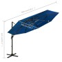 Ombrellone a 4 Livelli con Palo in Alluminio Azzurro 3x3 m