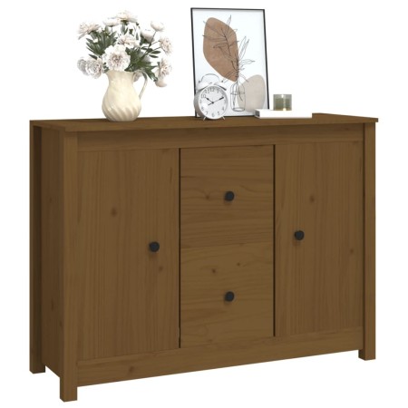 Credenza Miele 100x35x74 cm in Legno Massello di Pino