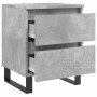 Comodini 2pz Grigio Cemento 40x35x50 cm in Legno Multistrato