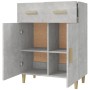 Credenza Grigio Cemento 69,5x34x89 cm in Legno Multistrato