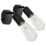 Faretti 2 pz con Lampadine a Incandescenza 2 W Nero E27