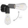 Faretti 2 pz con Lampadine a Incandescenza 2 W Nero E27