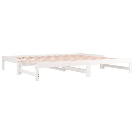 Dormeuse Estraibile Bianca 2x(90x190) cm Legno Massello di Pino