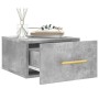 Comodini a Muro 2 pz Grigio Cemento 35x35x20 cm