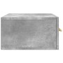 Comodini a Muro 2 pz Grigio Cemento 35x35x20 cm