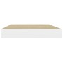 Scaffale a Parete Rovere e Bianco 50x23x3,8 cm in MDF