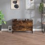 Mobile Porta Dischi Rovere Fumo 74,5x38x48 cm Legno Multistrato