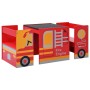 Set e Tavolo Sedie per Bambini 3pz Design Camion Pompieri Legno