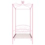 Letto a Baldacchino Rosa in Metallo 90x200 cm