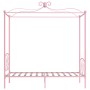 Letto a Baldacchino Rosa in Metallo 90x200 cm