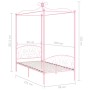 Letto a Baldacchino Rosa in Metallo 90x200 cm