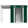 Capanno Giardino con Tetto Esteso Verde 277x110,5x181cm Acciaio