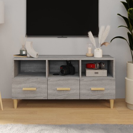 Mobile TV Grigio Sonoma 102x36x50 cm in Legno Multistrato