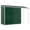 Capanno Giardino con Tetto Esteso Verde 277x110,5x181cm Acciaio