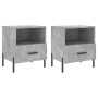 Comodini 2 pz Grigio Cemento 40x35x47,5 cm in Legno Multistrato