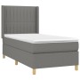 Letto a Molle Materasso e LED Grigio Scuro 90x190 cm in Tessuto