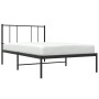 Giroletto con Testiera in Metallo Nero 90x200 cm