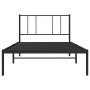 Giroletto con Testiera in Metallo Nero 90x200 cm