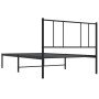 Giroletto con Testiera in Metallo Nero 90x200 cm