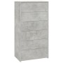 Credenza 6 Cassetti Grigio Cemento 50x34x96cm Legno Multistrato