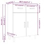 Credenza Bianca 69,5x34x89 cm in Legno Multistrato
