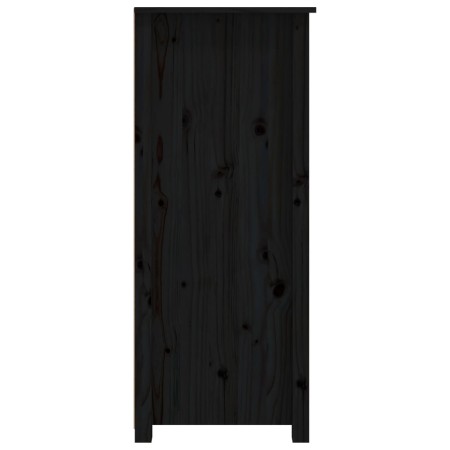 Credenza Nera 83x41,5x100 cm in Legno Massello di Pino