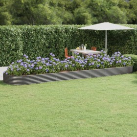 Letto Giardino Acciaio Verniciato a Polvere 600x140x36cm Grigio