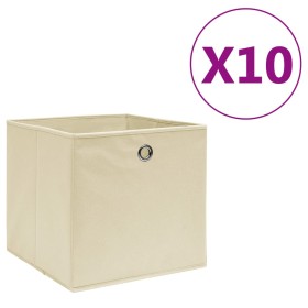 Contenitori 10 pz in Tessuto non Tessuto 28x28x28 cm Crema